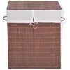 Image de vidaXL Panier à linge rectangulaire Bambou Marron