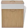 Image de vidaXL Panier à linge rectangulaire Bambou Naturel