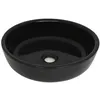 Image de vidaXL Lavabo rond Céramique Noir 42 x 12 cm