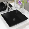 Image de Lavabo Céramique carré Noir 41,5 x 41,5 x 12 cm