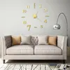 Image de vidaXL Horloge Murale 3D Design Moderne XXL Doré Décor de Mur Maison Salon 50638