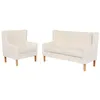 Image de vidaXL Ensemble de canapés 2 pcs Tissu Blanc crème