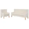 Image de vidaXL Ensemble de canapés 2 pcs Tissu Blanc crème