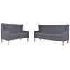 Image de vidaXL Ensemble de canapés 2 pcs Tissu Gris