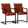 Image de Lot de 2 chaise vidaxl interieur non pliable en acier H. 91 cm marron