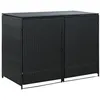 Image de vidaXL Abris pour poubelle double Résine tressée Noir 148x80x111 cm