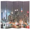 Image de vidaXL Kamerscherm inklapbaar New York bij nacht 200x170 cm245863