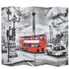 Image de vidaXL Kamerscherm inklapbaar Londen bus 228x170 cm zwart en wit245876