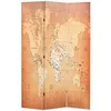Image de vidaXL Kamerscherm inklapbaar wereldkaart 120x170 cm geel245877