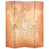 Image de Cloison de séparation - vidaXL - Carte du monde - 160 x 180 cm - Jaune - Bois massif