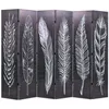 Image de Cloison de séparation - vidaXL - Pliable - 228 x 170 cm - Noir et blanc - Plumes sophistiquées