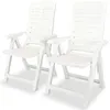 Image de lot de 2 Chaises inclinables de jardin Plastique Blanc