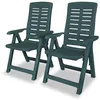 Image de Lot de 2 chaise vidaxl exterieur pliable H. 108 cm en plastique vert
