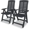 Image de Chaises inclinables de jardin lot de 2 Plastique Anthracite