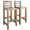 Image de Tabourets de bar lot de 2 bois massif de récupération
