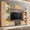 Image de Unité murale TV avec lumières LED Chêne sonoma