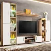 Image de Meuble TV mural avec lumière LED Chêne sonoma et blanc