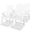 Image de Lot de 4 chaise vidaxl en plastique pliable H. 108 cm exterieur blanc