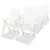 Image de Lot de 6 chaise vidaxl exterieur pliable H. 108 cm en plastique blanc