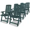 Image de Lot de 6 chaise vidaxl exterieur pliable H. 108 cm en plastique vert