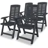 Image de Chaises inclinables de jardin lot de 4 Plastique Anthracite