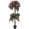 Image de Vidaxl Rhododendron Artificiel Avec Pot, 155 Cm, Vert Et Rose