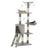 Image de vidaXL Arbre à chat avec griffoirs en sisal 138 cm Gris 170578