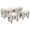Image de Ensemble de bancs de rangement 3 pcs Bois massif et acier