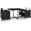 Image de Salon de jardin Vidaxl rotin noir 5 pieces 4 personnes