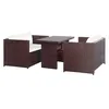 Image de Salon de jardin modulable Vidaxl polyethylene marron 5 pieces