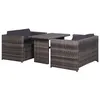 Image de Salon de jardin modulable vidaxl resine tressee 4 personnes 3 pieces