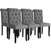 Image de Chaises à manger lot de 6 gris foncé tissu