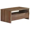 Image de Table basse Acacia massif Bord assorti 90x50x40 cm Gris