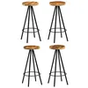 Image de Lot de 4 chaise de bar vidaxl en bois non pliable H. 76 cm interieur
