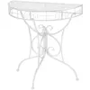 Image de vidaXL Bijzettafel vintage stijl half rond 72x36x74 cm metaal zilver245929