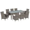 Image de Salon de jardin Vidaxl resine tressee gris 9 pieces 8 personnes