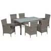 Image de Salon de jardin Vidaxl resine tressee gris 7 pieces 6 personnes