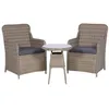 Image de Ensemble de bistro 3 pcs avec coussins Résine tressée Marron