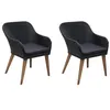 Image de Chaises d extérieur lot de 2 avec coussins Résine tressée Noir