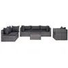 Image de Salon de jardin vidaxl gris 7 pieces resine tressee 72 x 72 x 63 6 personnes