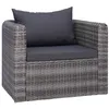Image de Chaise vidaxl H. 63 cm empilable non pliable exterieur en resine tressee gris
