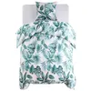 Image de Parure de lit housse de couette feuilles vert 140x200 60x70 cm