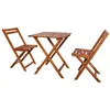 Image de Salon de jardin Vidaxl marron 3 pieces bois massif 60.0 x 60 x 73 cm 2 personnes