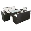 Image de Salon de jardin - vidaXL - 5 pcs - Résine tressée - Marron - 6 personnes