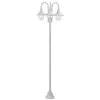 Image de Lampadaire de jardin - vidaXL - 220 cm - Aluminium - 3 lanternes - Blanc