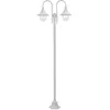 Image de vidaXL Lampadaire de jardin E27 220 cm Aluminium 2 lanternes Blanc