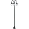 Image de vidaXL Lampadaire de jardin E27 220cm Aluminium 3 lanternes Vert foncé