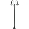 Image de Lampadaire de jardin - VIDAXL - 220cm - Aluminium - 2 lanternes - Vert foncé