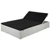 Image de Chaise longue vidaxl noir L. 194 cm en resine tressee H. 31 cm non empilable non pliable