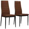 Image de Chaises à manger lot de 2 marron tissu
